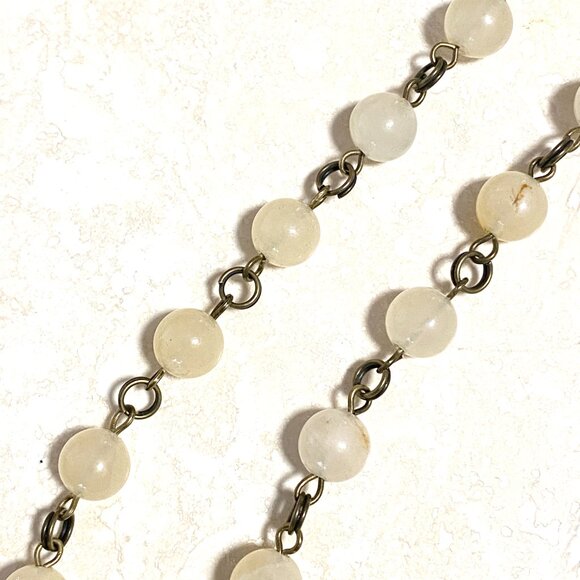 Natural Yellow Aventurine Necklace, Cute Bronze Acorn + Genuine Gemstone Choker - Picture 8 of 13